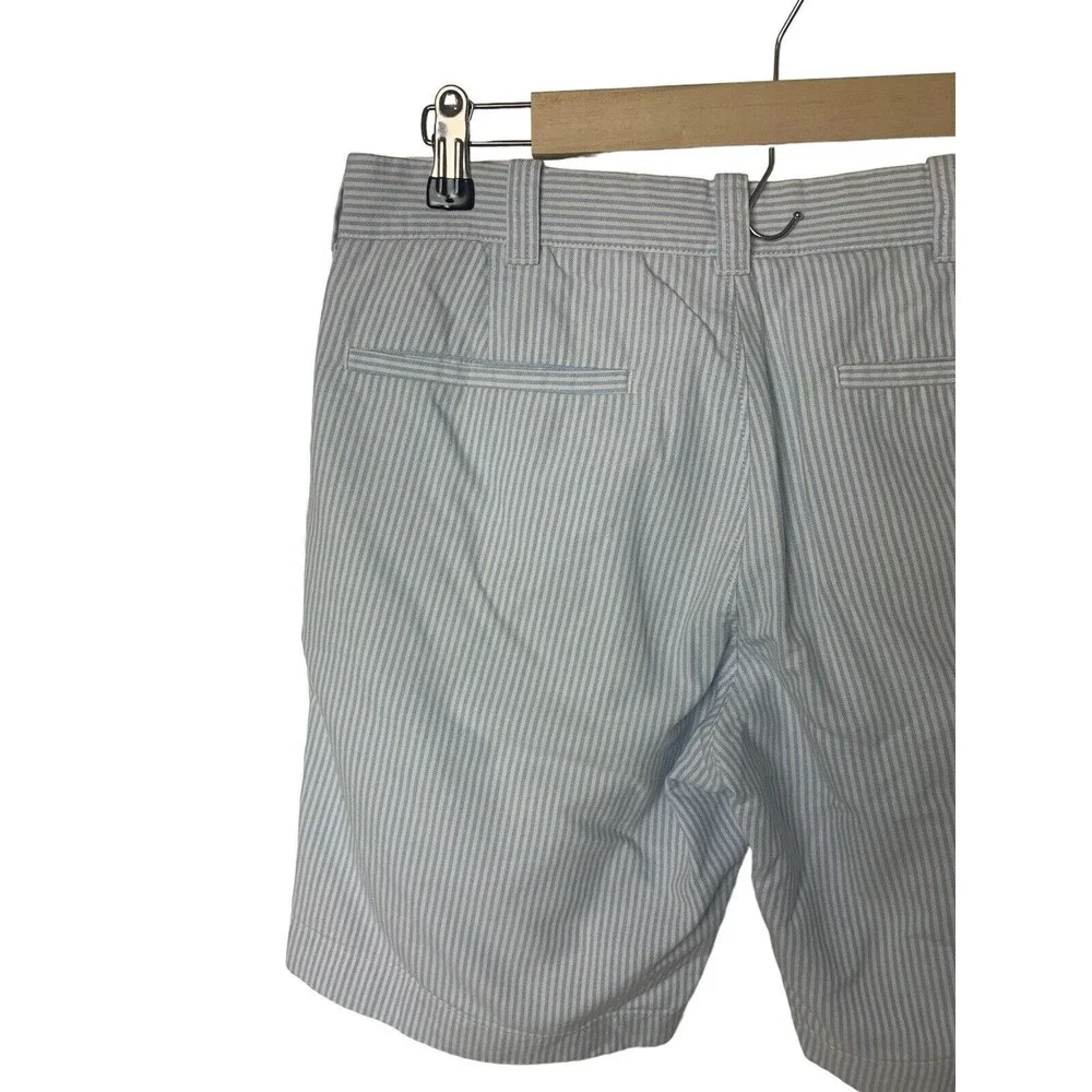 J. CREW Gramercy Chino Shorts Men's Size 30 Blue White Striped Twill Preppy
